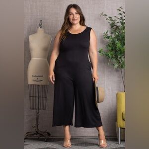 Sleeveless Wide Leg Plus Size Jumpsuit
